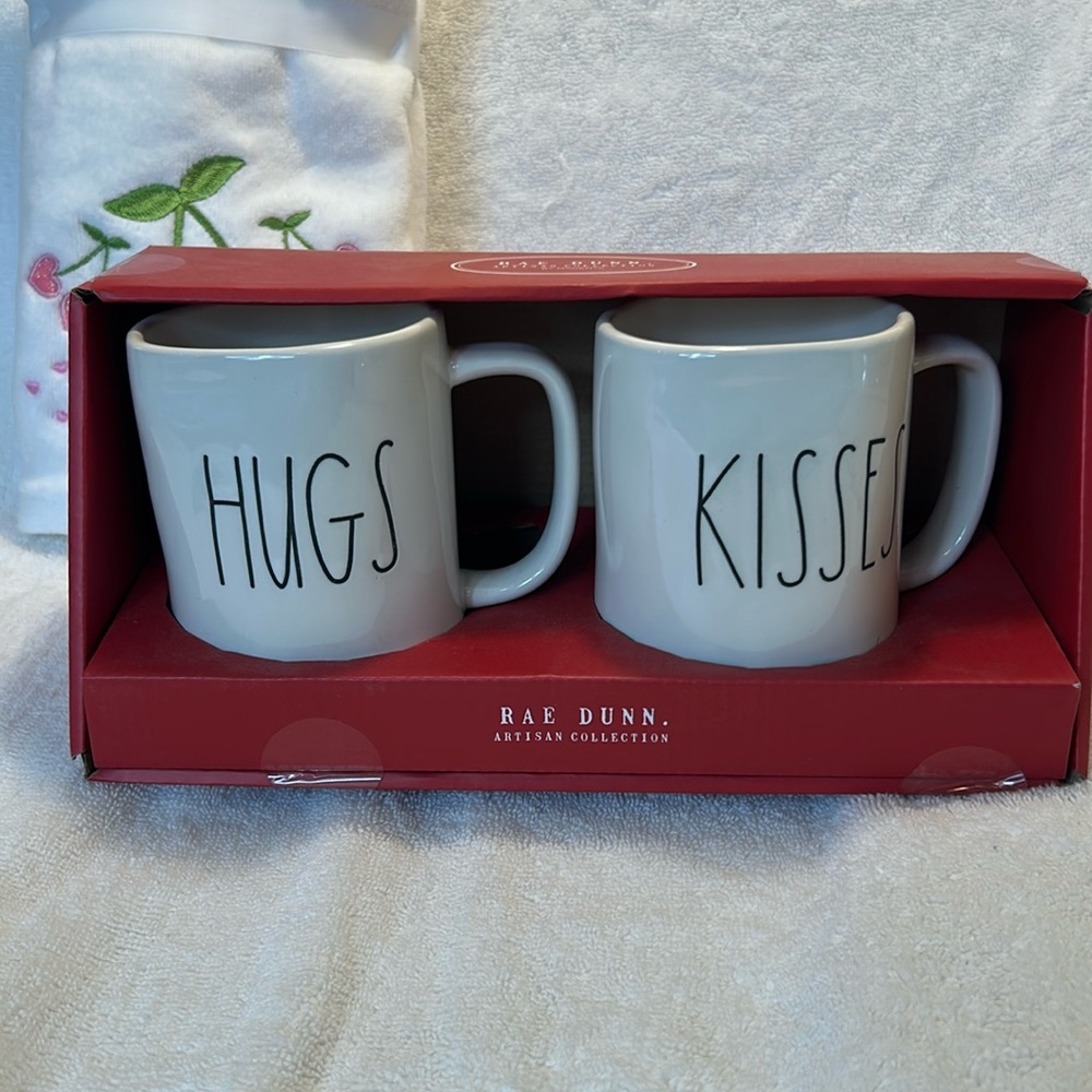 Rae Dunn White Ceramic Mug Set for Dining